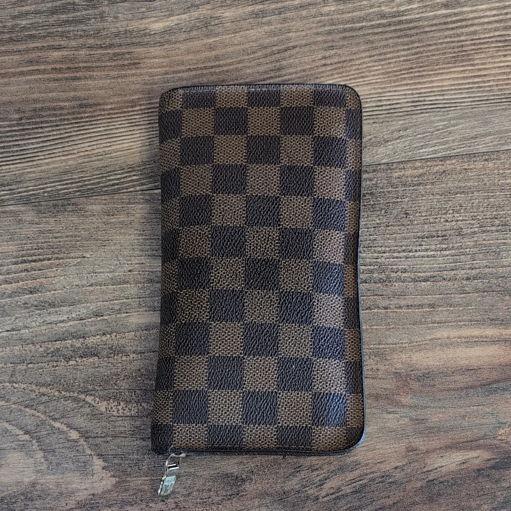 Louis Vuitton Rich Brown Damier Ebene Leather Zippy Long Wallet